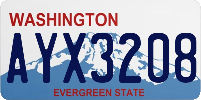 WA license plate AYX3208