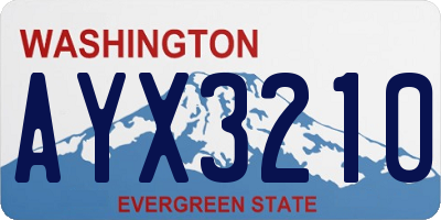 WA license plate AYX3210