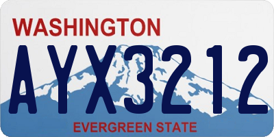 WA license plate AYX3212