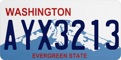 WA license plate AYX3213