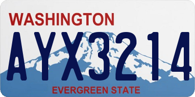 WA license plate AYX3214