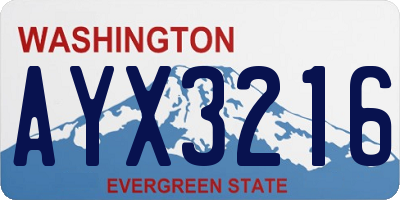 WA license plate AYX3216