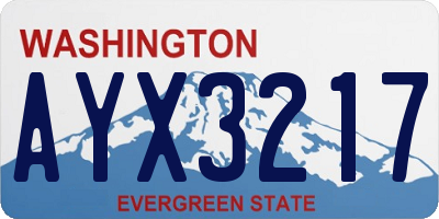 WA license plate AYX3217