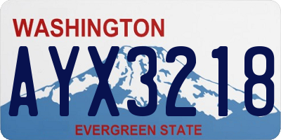 WA license plate AYX3218