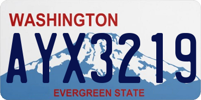 WA license plate AYX3219