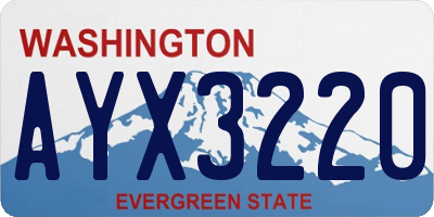 WA license plate AYX3220