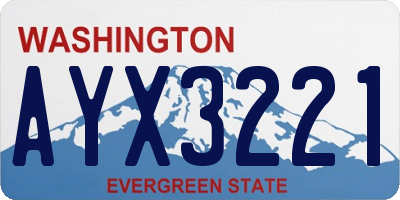 WA license plate AYX3221