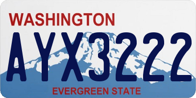 WA license plate AYX3222