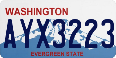 WA license plate AYX3223