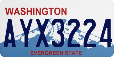 WA license plate AYX3224