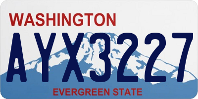 WA license plate AYX3227