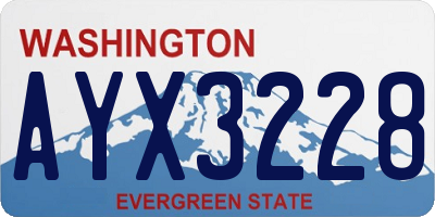 WA license plate AYX3228