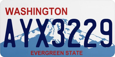 WA license plate AYX3229