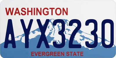 WA license plate AYX3230