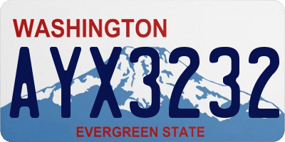 WA license plate AYX3232