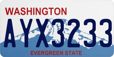 WA license plate AYX3233