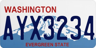 WA license plate AYX3234