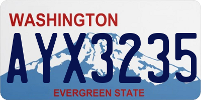 WA license plate AYX3235