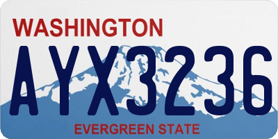 WA license plate AYX3236