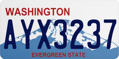 WA license plate AYX3237