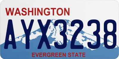 WA license plate AYX3238