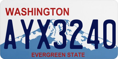 WA license plate AYX3240