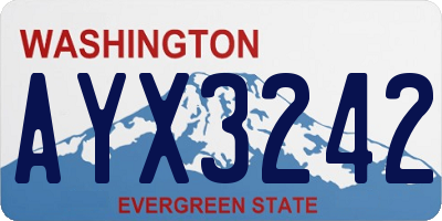 WA license plate AYX3242