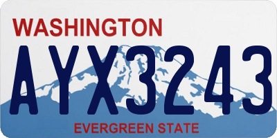 WA license plate AYX3243