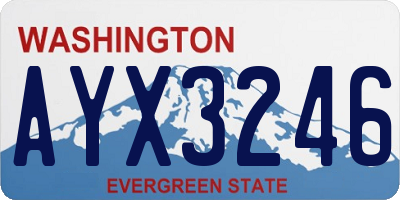 WA license plate AYX3246