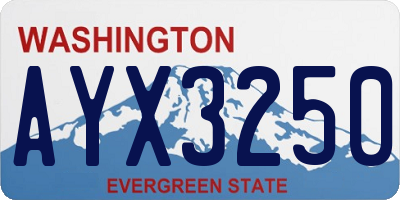 WA license plate AYX3250