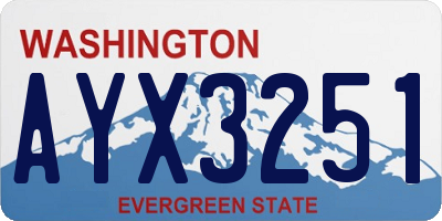 WA license plate AYX3251