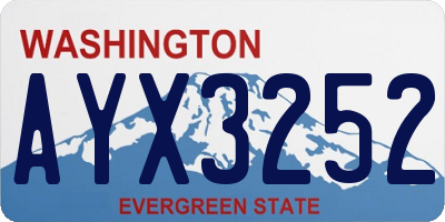 WA license plate AYX3252