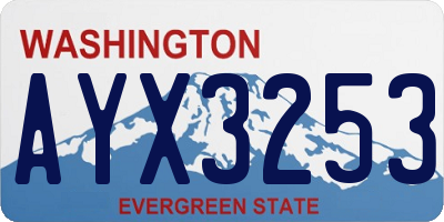 WA license plate AYX3253