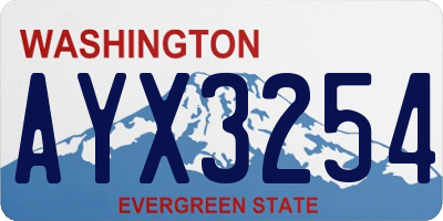 WA license plate AYX3254