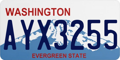 WA license plate AYX3255