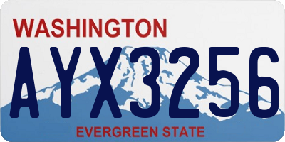 WA license plate AYX3256