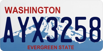 WA license plate AYX3258