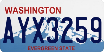 WA license plate AYX3259