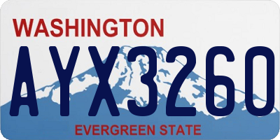 WA license plate AYX3260