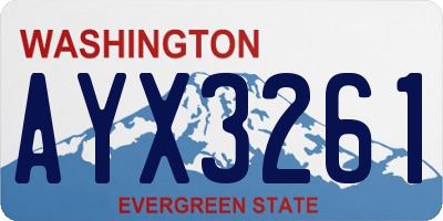 WA license plate AYX3261