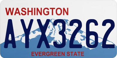 WA license plate AYX3262