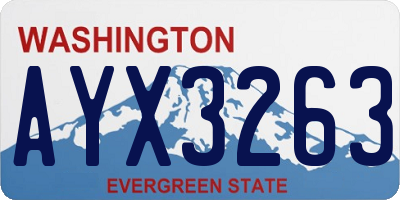 WA license plate AYX3263