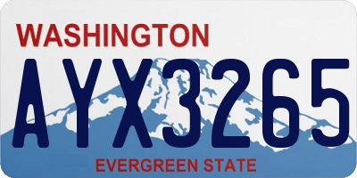 WA license plate AYX3265