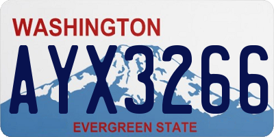 WA license plate AYX3266