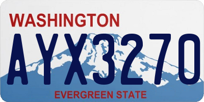 WA license plate AYX3270