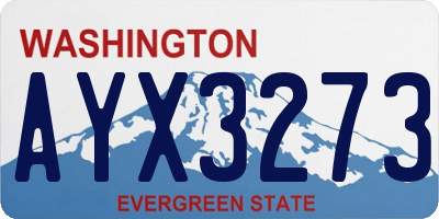 WA license plate AYX3273