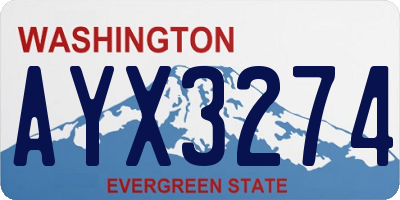 WA license plate AYX3274