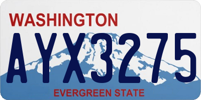 WA license plate AYX3275