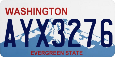 WA license plate AYX3276