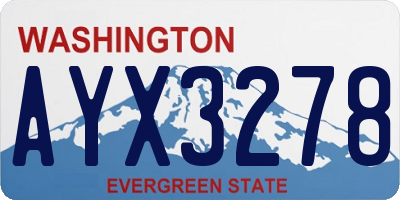 WA license plate AYX3278